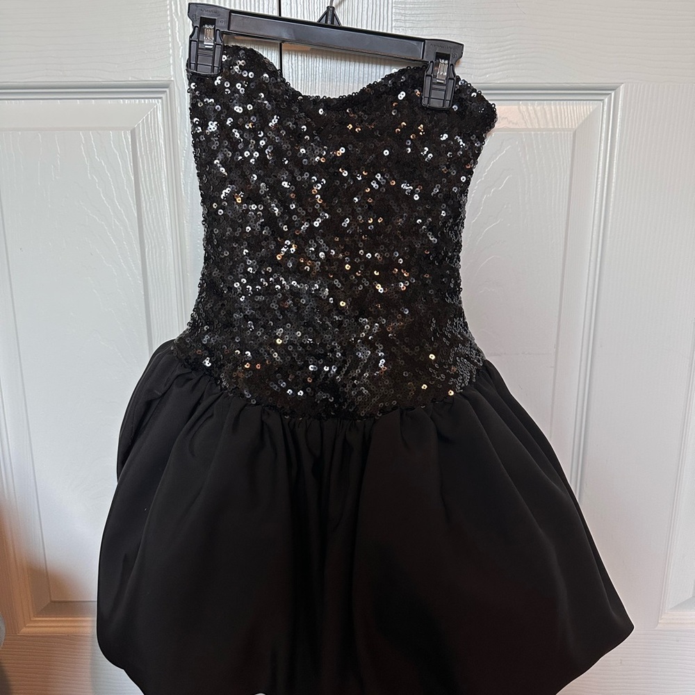 Black Sequin Mini Dress